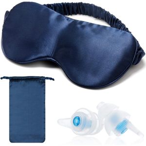 Slaapmasker - Zacht & Comfortabel - 1 stuk - Donkerblauw - 100% Zijden