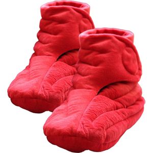 Chillaxy magnetron sloffen - Verwarmde pantoffels - Warme voeten - Verwarmde sloffen - One Size Fits All - Lavendel - Rood