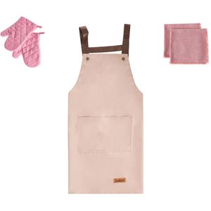 BELIANI LACTUCA - Keukentextiel set - Roze - Polyester