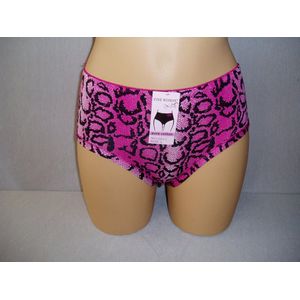 Dames slips 3 pack Fine woman panterprint met achterkant kant Fuchsia roze XL