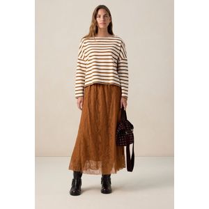 Sissy-Boy - Bruine kanten maxi rok