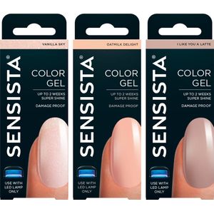 Sensista Glittery Champagne Set - Color Gel - Gellak Voordeelset - Nude - Glitter - Gel nagellak voor LED lamp - 3 stuks