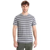 Icebreaker - Wave Short Sleeve Tee Stripe - Merino T-shirt - Grijs