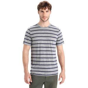 Icebreaker - Wave Short Sleeve Tee Stripe - Merino T-shirt - Grijs