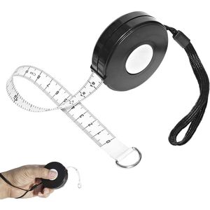 1 piece 2m ronde plastic tape - retractable meetlint - 200 inch lang - zacht meetlint - geschikt voor meten van maat, borst, taille en heupen