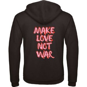 Hoodie zwart XL - Make love not war - soBAD. | Hoodie unisex | Hoodie dames | Hoodie Heren | Sweater