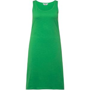 Janet & Joyce Janet & Joyce - Dames - Midi-jurk van jersey mouwloze fitted fit afgeronde zoom - Warm groen - Maat 52