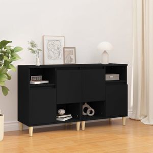 The Living Store Dressoir - Trendy - Kast - 60 x 35 x 70 cm - Kleur- zwart