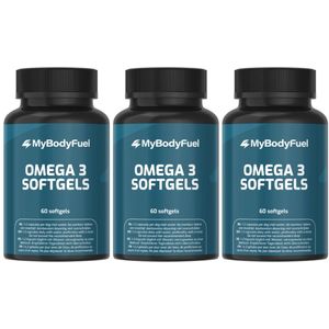 MyBodyFuel - Omega 3 Visolie Capsules - 3 Pack - 1000 mg - EPA & DHA - 180 Softgels