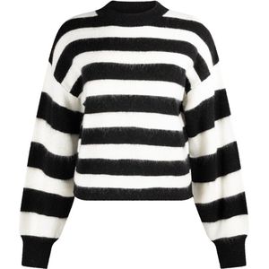 Another Label Becky Knitted Pull Black White Stripe maat M