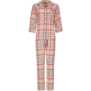 Rebelle - Dames Pyjama set Suzanne - Oranje - Flanel - Katoen - Maat 42