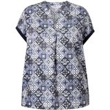 Angel of Style - Dames - Blouse Relaxed Fit satijn ruitpatroon - Sneeuwwit - Maat 42
