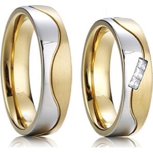 Jonline Prachtige Ringen voor hem en haar|Trouwringen|Vriendschapsringen| Goud Zilver kleur|Zirkonia
