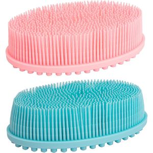 Siliconen Body Scrubber Exfoliërende Douche Bad Body Borstel - 2 Pack - Zachte Scrubborstel - DNC