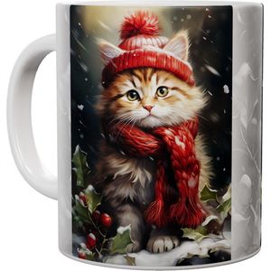 Katten - Red Cat In The Snow - Mok 440 ml
