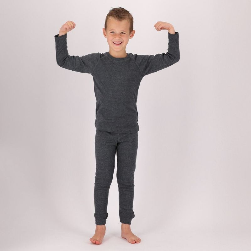 Morethansocks - Thermobroek kinderen - Antraciet - 1-Stuk - 104/110 - Thermobroek jongens - Thermobroek meisjes