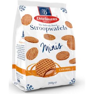 Daelmans Mini Stroopwafels - Doos met 12 zakjes - 25 mini stroopwafels per zakje (280 Koeken)