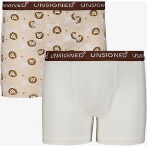 Unsigned 2-pack jongens boxershorts leeuw - Wit - Maat 98/104