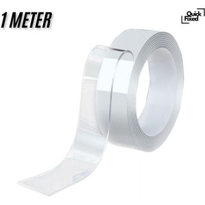 QuickFixed Nano Tape - 2CM - Nanotape - Waterproof - Buiten en Binnen - Dubbelzijdig - Dubbel Zijdig - Plakband - Dubbelzijdige Tape - Tape - Extra Sterk - Transparant - 1M