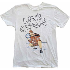 Lewis Capaldi - Snow Leopard Heren T-shirt - S - Wit