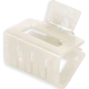 Lajetti - Haarklem Acetaat Vierkant Wit Dames Klein - Haarclip Dames Milieu Vriendelijk