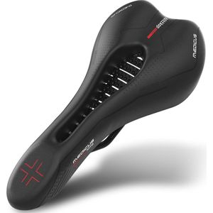 fietszadel met innovatief 5-zone -concept en orthopedische memory foam-vulling I comfortabel fietszadel voor dames en heren I MTB, trekking, stad