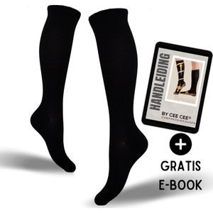 Sandside - Compressiekousen 1 Paar - Steunkousen Vrouwen en Mannen - Compressie sokken - Hardloopsokken - Sportsokken - Zwart - Maat 36-40 S/M