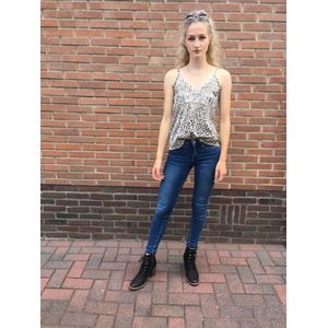 Hill Fashion - Top Zoë - Creme/Zwart - Maat L