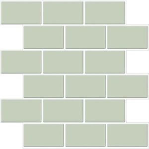 Provento - 3D zelfklevende tegels voor keuken en badkamer - Groene wandtegels - Set van 10 vellen