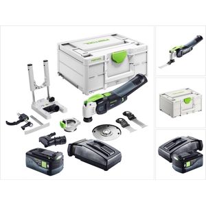 Festool VECTURO OSC 18 E-Basic Set Accu-oscillator 18 V Starlock Max Brushless + 1x accu 5.0 Ah + lader + 7-delige accessoireset + systainer