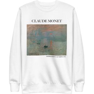 Claude Monet 'Impressie, Zonsopgang' (""Impression, Sunrise"") Beroemd Schilderij Sweatshirt | Unisex Premium Sweatshirt | Wit | XL