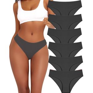 Set van 6 Comfortabele Dames Onderbroeken van Katoen en Stretch in S-XL