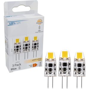 LED's Light G4 LED Lampen - 12V - 1W vervangt 10W - Warm wit licht - 3PACK