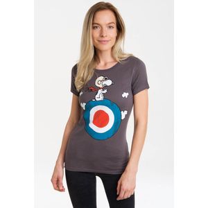 Logoshirt Vrouwen T-shirt Snoopy - Peanuts - Snoopy Target - Shirt met ronde hals van Logoshirt - lavendel