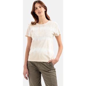 camel active T-shirt met korte mouwen met batik strepen - Maat womenswear-M - Beige
