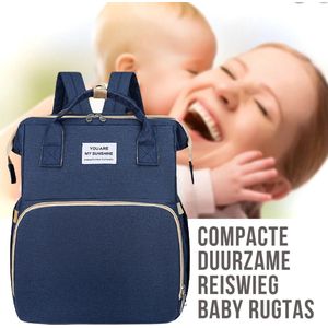 LaGloss® Luiertas Rugtas Reiswieg Opvouwbaar - Multifunctionele 2-in-1 Babytas - Travel Camping Reisbed Rugzak - Baby Bed Wieg Tas - Marineblauw