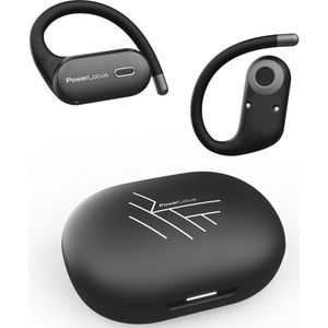 PowerLocus Move - Open-Ear Koptelefoon - Draadloze Oordopjes - Zwart - Bluetooth 5.3 - Waterproof Sport Oortjes