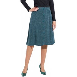 Uitlopende rok tot halverwege de lengte in effen warm breisel