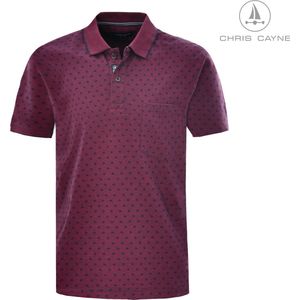 Chris Cayne herenpolo - maat XXL - bordeaux-navy - polokraag - korte mouw - pique - polo shirt heren met borstzak - grote maten herenkleding