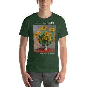Famous Piece - Kunst T-shirt - Claude Monet 'Bouquet of Sunflowers' - Unisex - Forest - XL