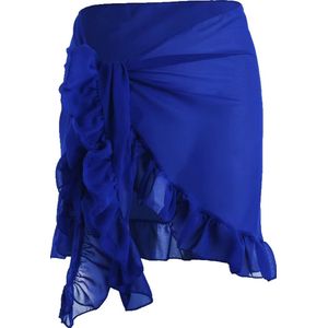 Strand Bedekken Rok - Strandrok - Dames Strandkledding Omslagdoek - Vrouwen Strandjurkje - Veelzijdige Beach Cover Up - Omslagdoek Effen - One size - donkerblauw - LOUZIR