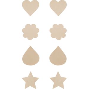 Hunkemöller Dames Accessoires 4-pack Nipple Covers - Beige - maat one size