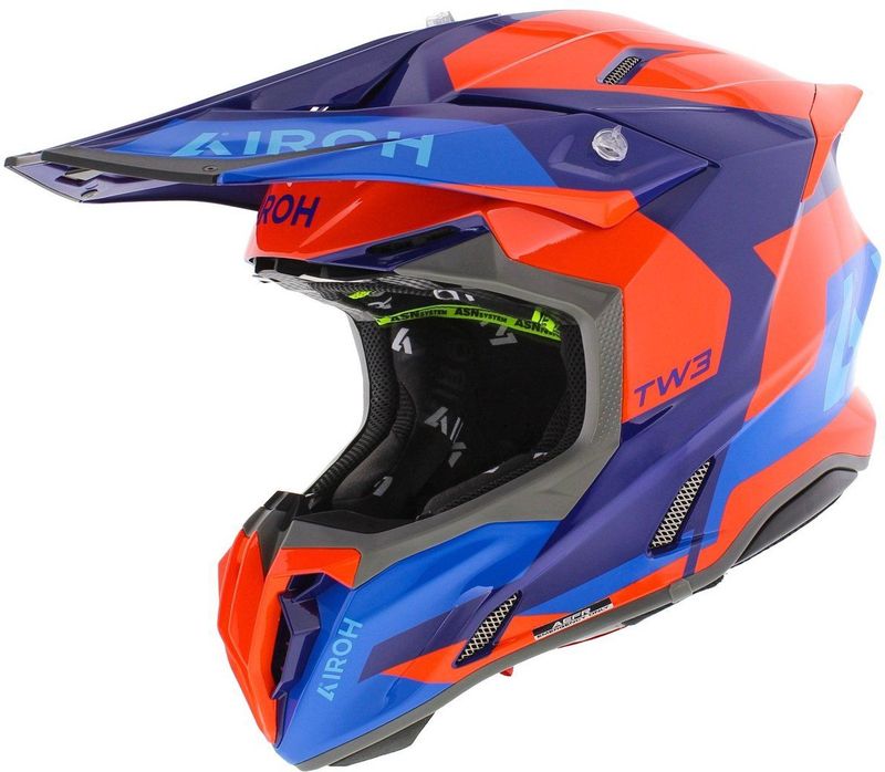 Airoh - Twist 3.0 - Crosshelm - Glans Oranje Rood Blauw - XXL