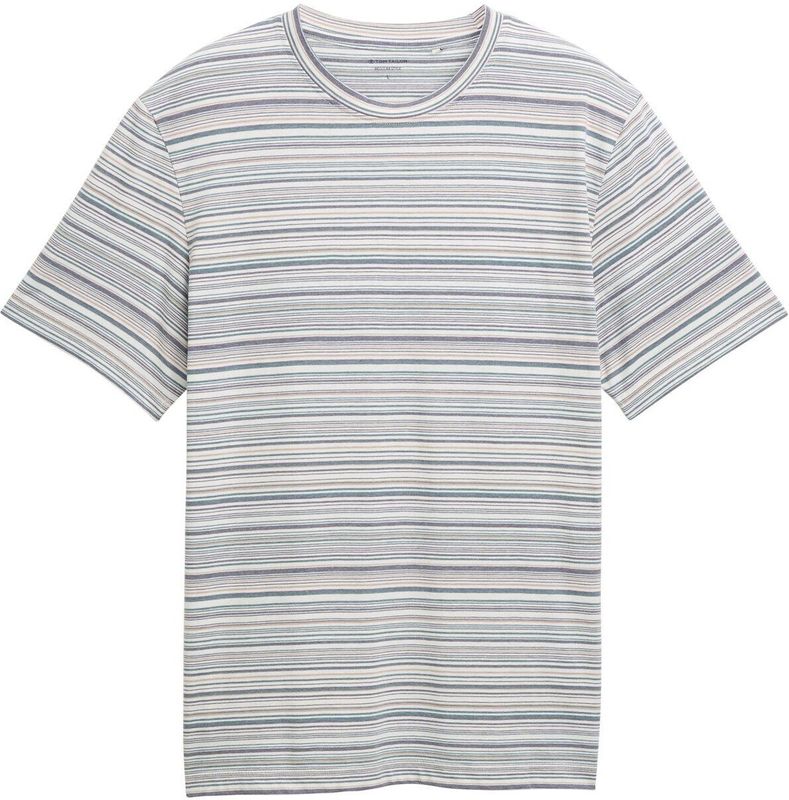 TOM TAILOR - Shirt - Gemengde Kleuren - Ronde Hals - Kwartmouw - Normale Pasvorm