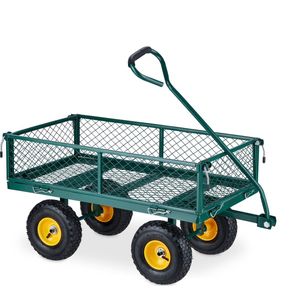 Relaxdays bolderkar luchtbanden - 200 kg - transportkar - tuinkar - bolderwagen camping