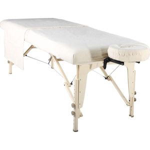 Massage Tafel Flanel Blad Set - 3 in 1 Ligdeken - Platte Plaat - Kussensloop - Wit make up tafel