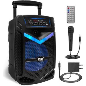 Bluetooth Speaker – Draagbare Speaker – Party Speaker – Karaoke Speaker – Wireless Speaker – 1200 Watt – Ingebouwde Disco Verlichting – Oplaadbaar Met Wielen – Inclusief Microfoon