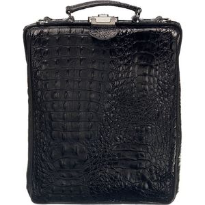 Leren rugtas -  On The Bag - Zwart Croco