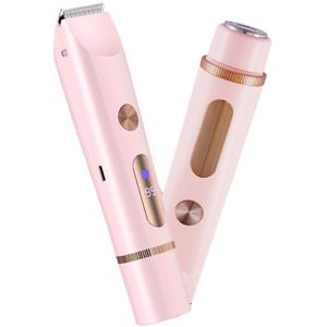 2 in 1 Ladyshave voor Vrouwen - Ladyshave - Elektrisch Scheerapparaat - Epilator -Trimmer vrouw - Met digitaal display - 1 stuks - Roze