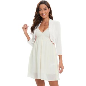 Dames Bolero Feestelijk Cardigan Kort Lange Mouw Open Voorkant Effen Cardigan Top voor Jurk